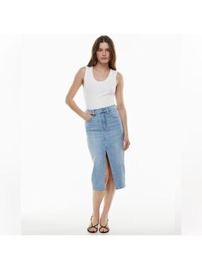 Aritzia Denim Forum  The '90s Halle Stretch Denim Skirt Sz 25